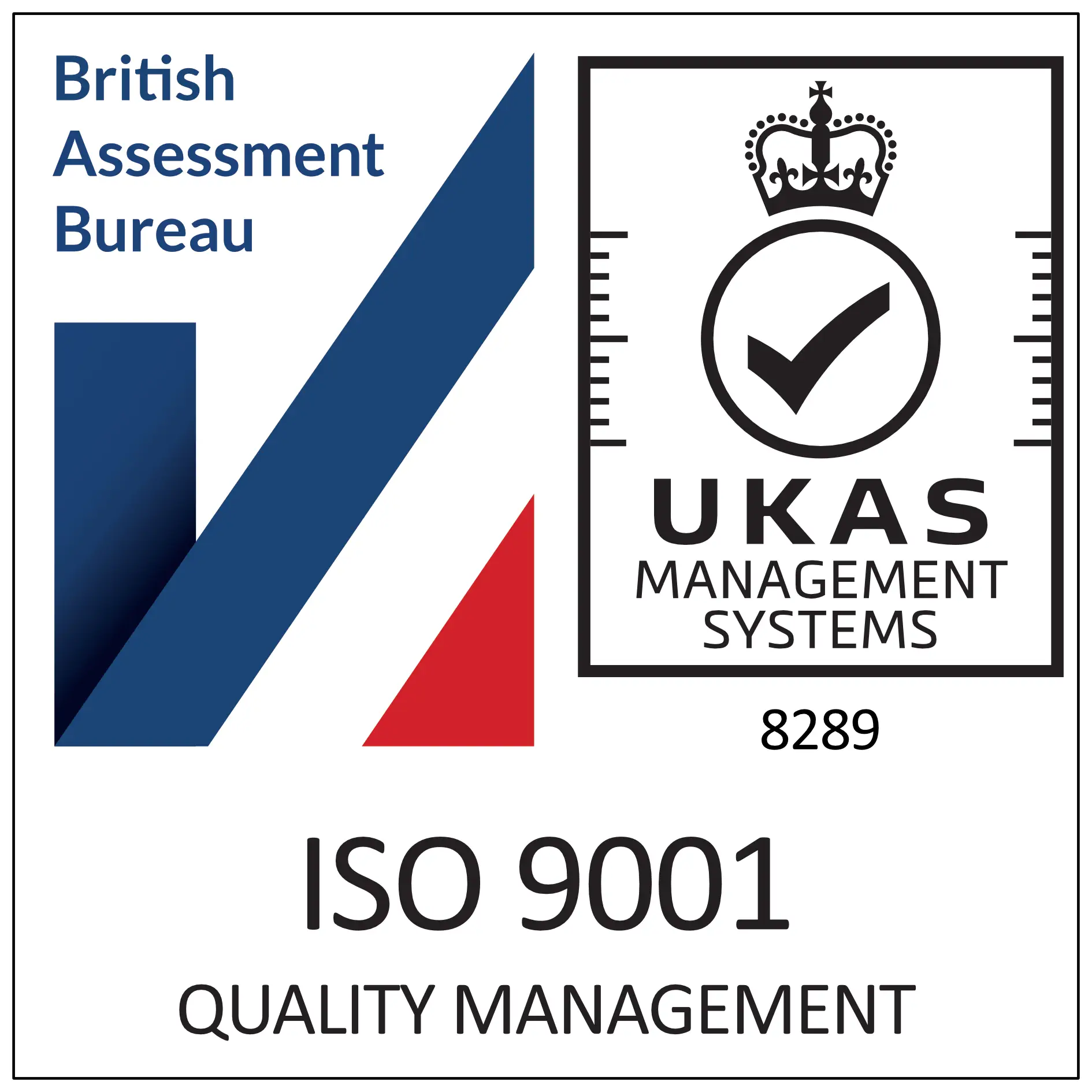 British Assessment Bureau, UKAS Management Systems, ISO 9001 Quality Management certification mark